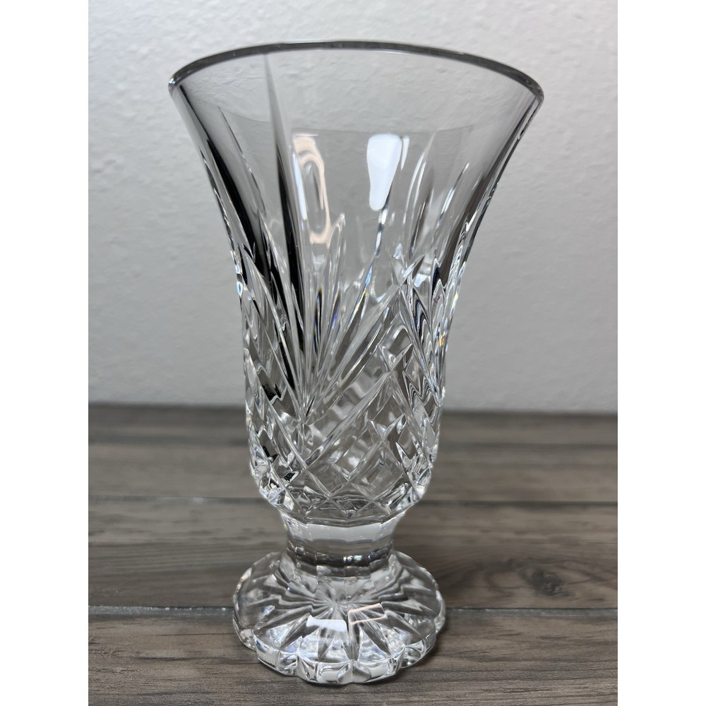 MARQUIS By WATERFORD Crystal Vase 6" Flared Footed Glendale Pattern Fan Cut